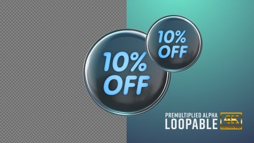 10 Off Badge Looping with Alpha Channel