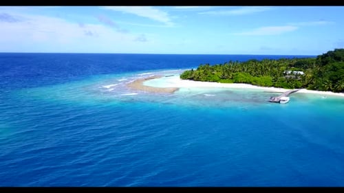 Aerial view texture of tropical tourist beach adventure by shallow sea and white sandy background of