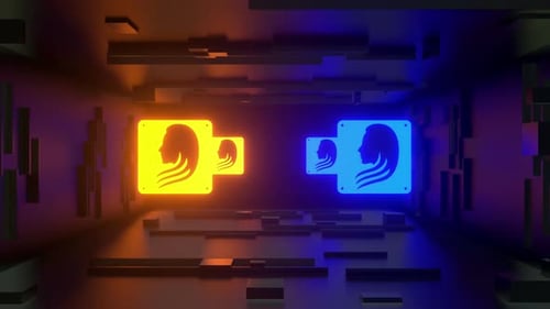 Futuristic Glowing Profile Head Logo Reveal