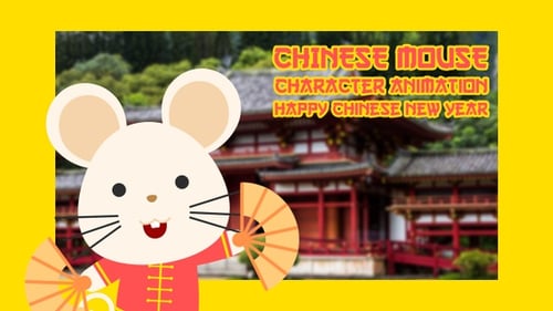 Animated Chinese New Year Mouse Character Greetings Set