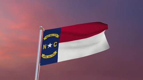 Realistic Waving North Carolina State Flag Animation