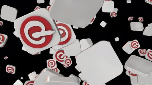 3D Social Media Icons Falling Animation