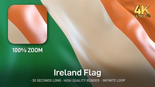 Waving Irish Flag Loop Animation for National Identity and Travel Projects