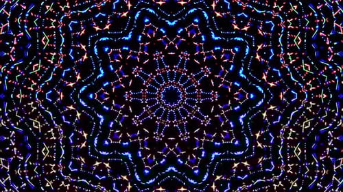 Abstract Neon Geometric Kaleidoscope Motion Background