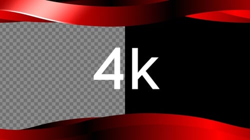 Elegant Red Wavy Ribbon Frame Reveal Transition