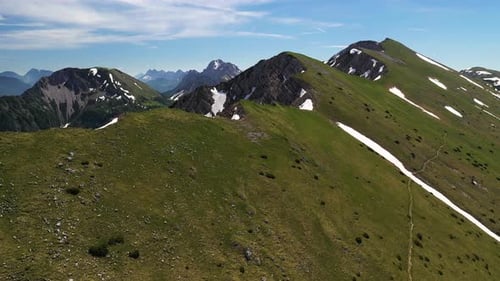 Green Mountain Peaks and Winding Hiking Trails Aerial