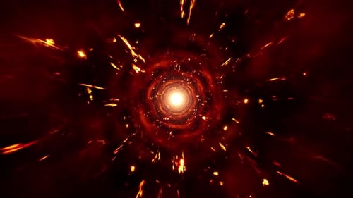 Abstract Fiery Energy Light Tunnel Warp Speed Loop