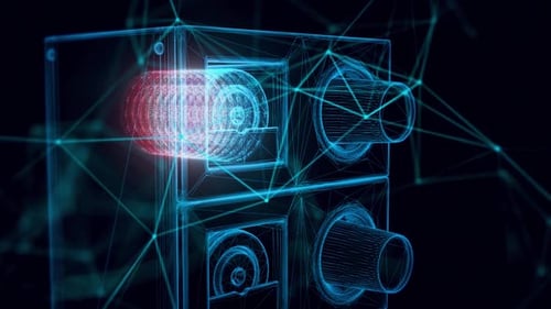 Paper Cups Under Dispenser Hologram In Blue Close Up Hd