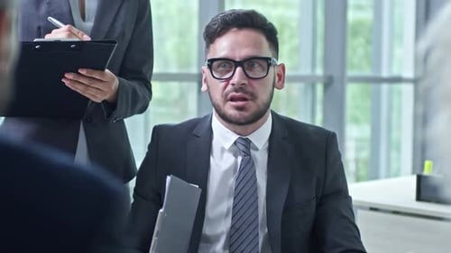 Angry Executive Manager Scolding Business People