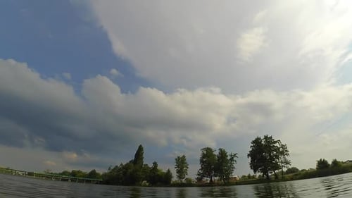 Timelapse Fast Video Timelapse Landscape Pier River Sky Clouds Trees