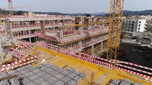 Estructura de hormigón del sitio de construcción