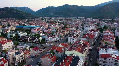 Aerial View of Beautiful European Town