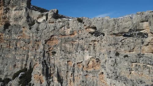 Rocky Mountain Cliff Face Aerial View