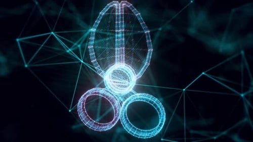 Toy Scissors Hologram Close Up Hd