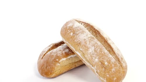 Loaves of Bread on White Background