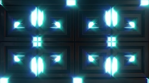 Abstract Glowing Geometric Grid Pattern Animation