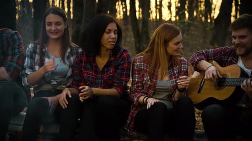 Friends Enjoying Music in Nature