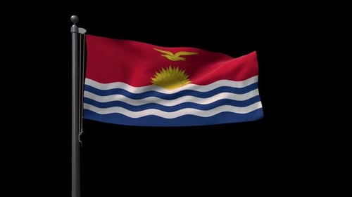 Kiribati-Flagge auf Fahnenmast mit Alphakanal