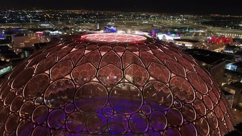 Aerial view of Dubai Expo 2020, United Arab Emirates.
