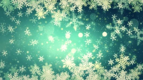 Sparkling Snowflakes Falling Winter Christmas Background Animation
