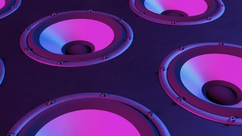 Neon Pulsing Bass Speakers Seamless Background Loop