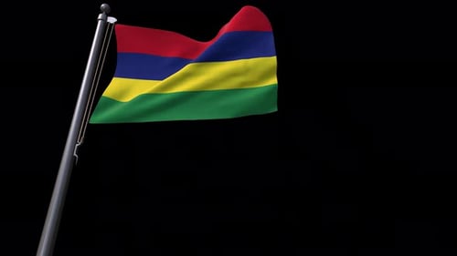 Mauritius Flag Waving Seamless Loop