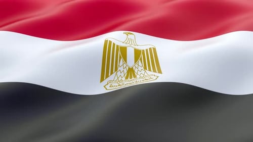 Realistic Waving Egyptian Flag Seamless Loop Animation