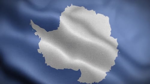 Realistic Waving Flag of Antarctica Animation