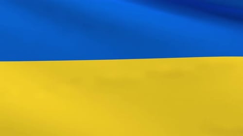 Realistic Ukrainian Flag Waving Seamless Loop Background