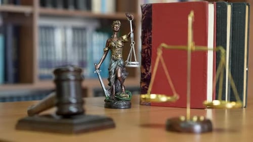 Scale of Justice Judge Gavel and Legal Lawyer Books