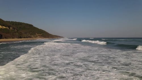Waves Crashing on a Beautiful Ocean Beach