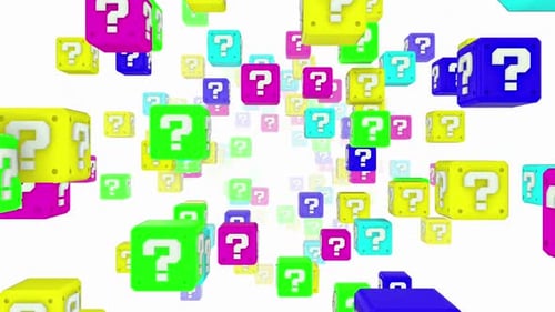 Abstract Animated Question Mark Cubes Background Loop