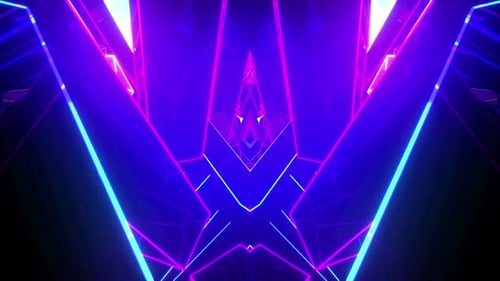 Abstract Neon Geometric Tunnel Seamless Loop Background