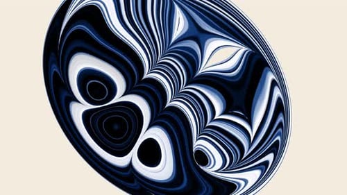 Hypnotic Blue and White Abstract Fluid Organic Pattern Animation