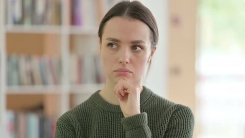 Brainstorming Young Woman Thinking New Idea