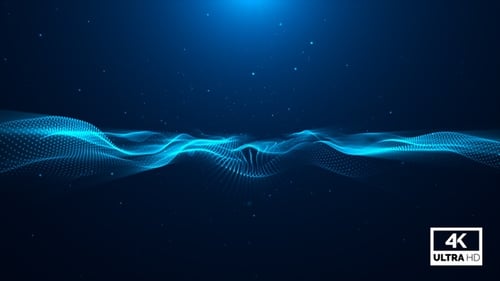 Modern Blue Particles Wave Flow Looped V1