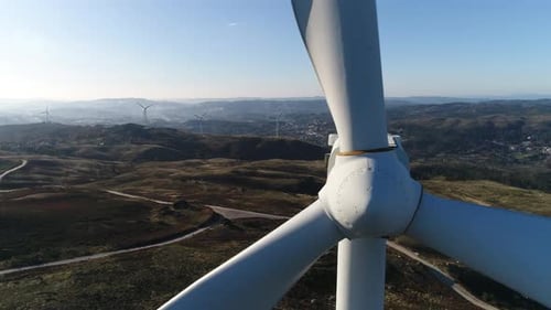 Wind Turbines, Renewable Energy on a Green Hill
