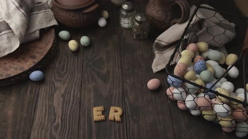 Pastel Eggs and Letter Cookies for Easter
