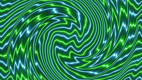 Vibrant Green and Blue Neon Swirl Abstract Background