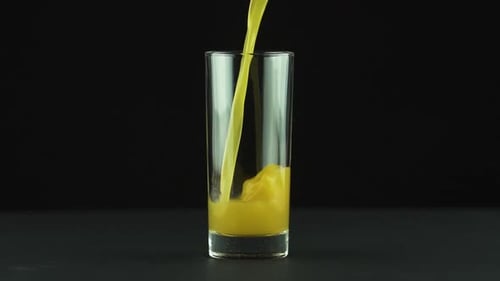 Bright Juice Being Poured Into a Glass