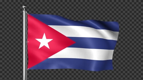 Realistic Waving Flag of Cuba Animation