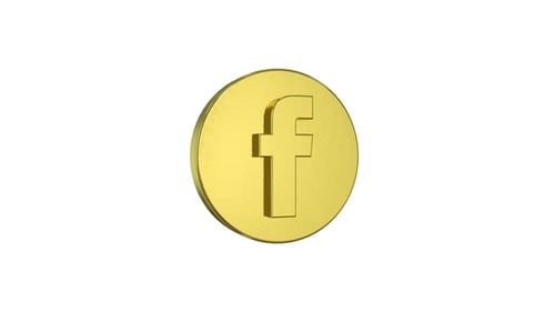Golden Facebook Logo 3D Spin Animation