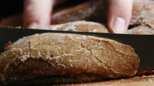 Close up of Bread Slicing