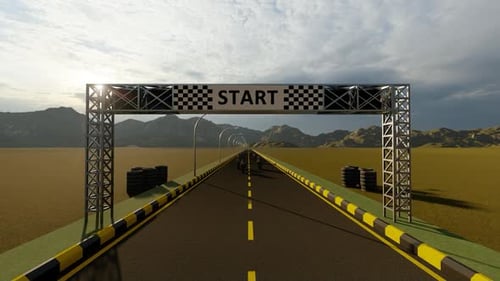 Motorcycle Race Start Line Transition Animation