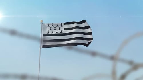 Brittany Flag Behind Border