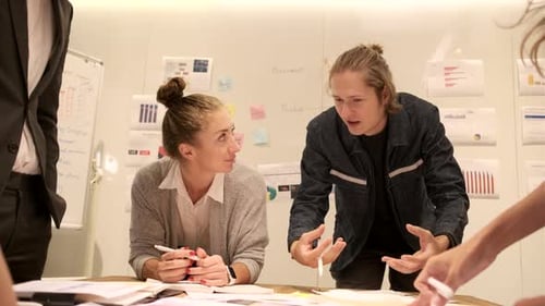 Business Team Collaborating on Ideas in an Office