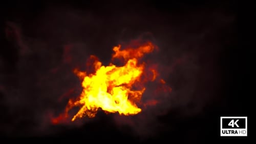 Realistic Fire and Flame Element with Alpha Channel