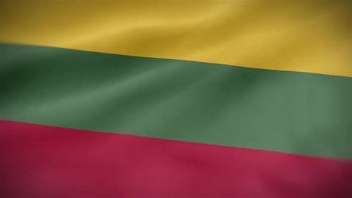 Realistic Waving Flag of Lithuania Seamless Loop