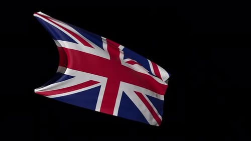 Realistic Waving Union Jack Flag Animation