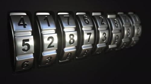 Mechanichal Code Lock Rings Stop Rotation at Word PASSWORD